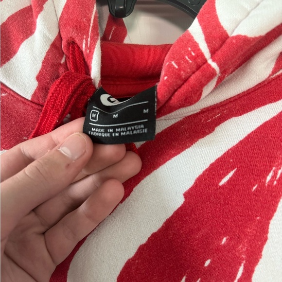 Nike Red and White Swirl Hoodie - Picture 3 of 4